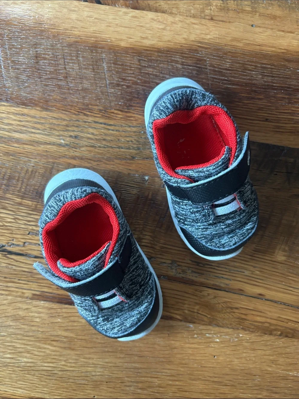 See Kai Run Grey and Red Athletic Sneakers - Comfortable Slip-On Shoes
